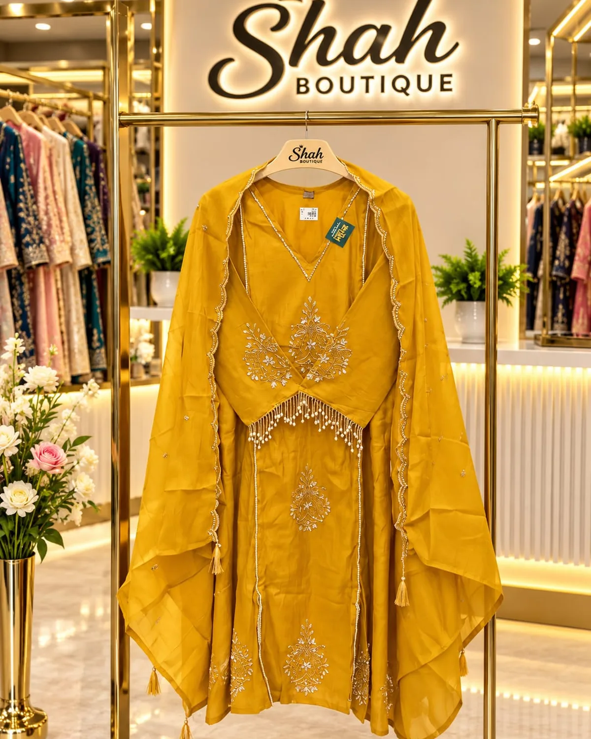 Golden Embroidered Kurta